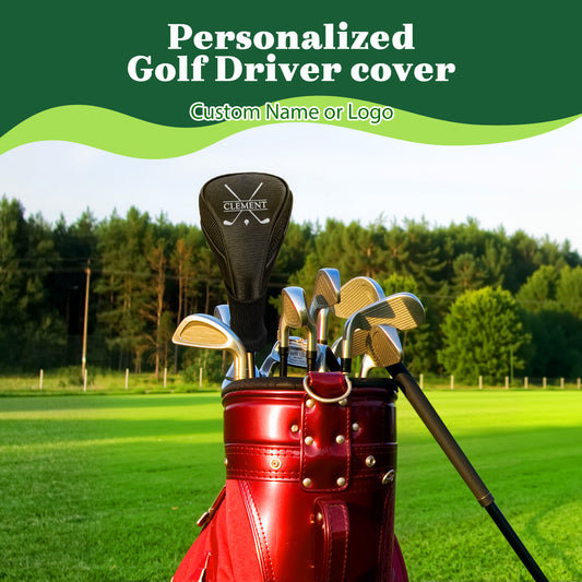 Personalized Golf Club Cover Custom Name or Logo Head Cover Driver Men's Golf Accessories Gifts for Golf Lovers Golfers Dad Husband Father's Day Birthday Wedding Xmas Gifts-XMJ