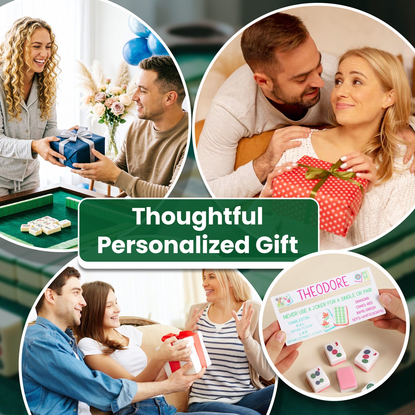 Personalized Acrylic Mahjong Line Reader with Rules and Name Accessories Tool Gifts for Parties Game Nights Birthday Gifts for Lovers Beginners Family Friends Wife Husband