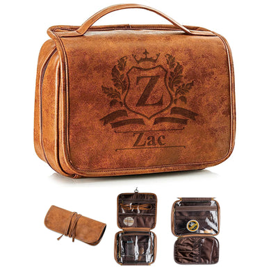 Neceser de aseo grande de piel sintética personalizado 3 en 1 para hombre
