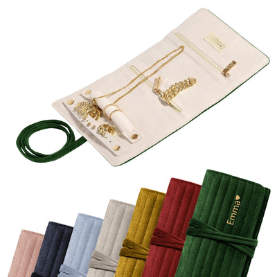 Joyeros de Terciopelo Personalizados para Mujer, Organizador de Joyas de Viaje
