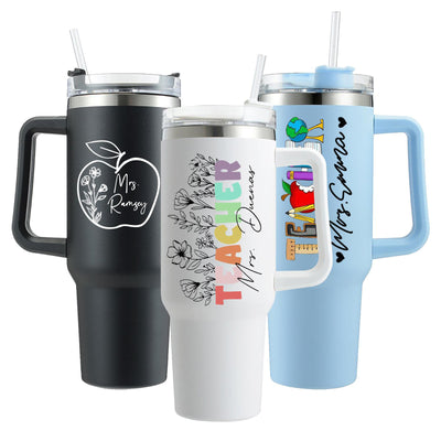 Vaso de viaje personalizado para maestros de 40 oz