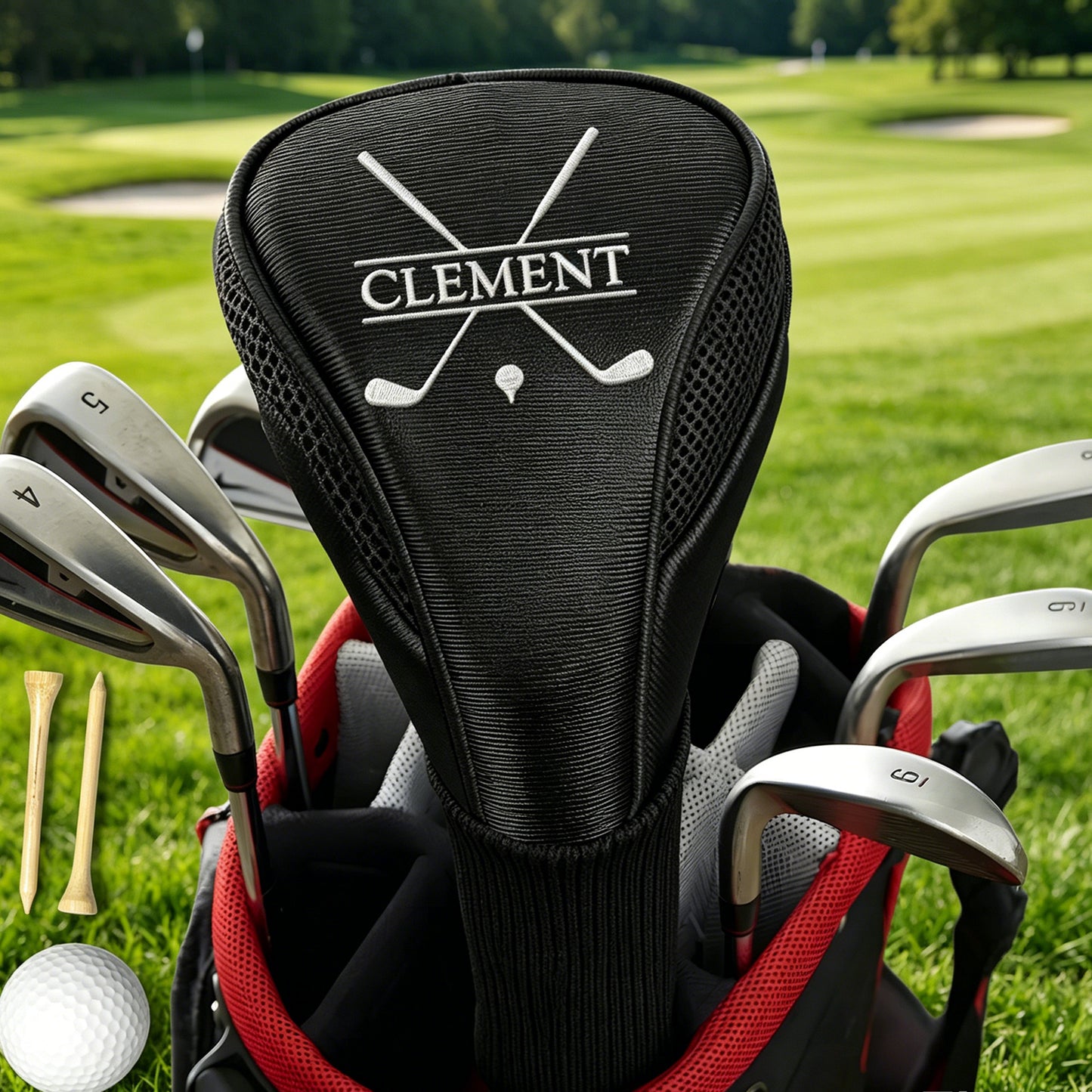 Personalized Golf Club Cover Custom Name or Logo Head Cover Driver Men's Golf Accessories Gifts for Golf Lovers Golfers Dad Husband Father's Day Birthday Wedding Xmas Gifts-XMJ