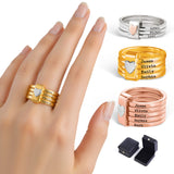 Anillo con nombre personalizado para mujer Anillos apilables con 2-7 nombres grabados