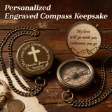 Personalized Engraved Compass with Wooden Box Custom Brass Pocket Compass with PU Leather Storage Pouch