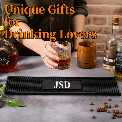 Personalised Bar Mat Non-slip PVC Rubber Bar Mat Custom Bar Name Spill Mat for Countertop Home Bar Coffee Bar Gifts for Bartender Drinking Lover Cocktail Lover  Newlywed Beer Mat Decor