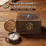 Personalized Engraved Compass with Wooden Box Custom Brass Pocket Compass with PU Leather Storage Pouch