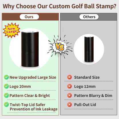 Personalized Large Golf Ball Stamp – 20 mm Logo with Metal Storage Case Custom Name or Logo Reusable Golf Ball Marking Men's Golf Accessories Gifts for Golf Lovers Golfers Dad Husband