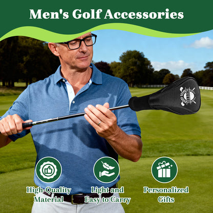 Personalized Golf Club Cover Custom Name or Logo Head Cover Driver Men's Golf Accessories Gifts for Golf Lovers Golfers Dad Husband Father's Day Birthday Wedding Xmas Gifts-XMJ
