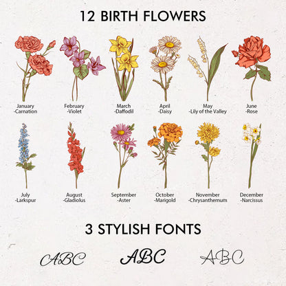 Personalized Birth Flower Corduroy Tote Bag