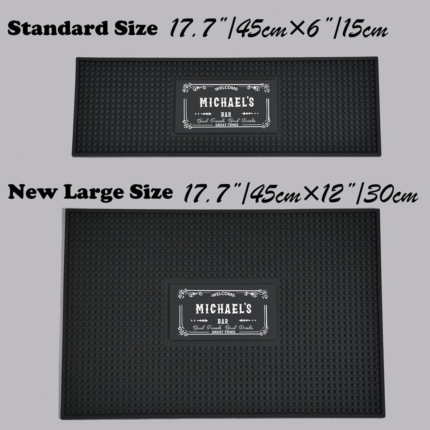 Personalised Bar Mat Non-slip PVC Rubber Bar Mat Custom Bar Name Spill Mat for Countertop Home Bar Coffee Bar Gifts for Bartender Drinking Lover Cocktail Lover Newlywed Beer Mat Decor