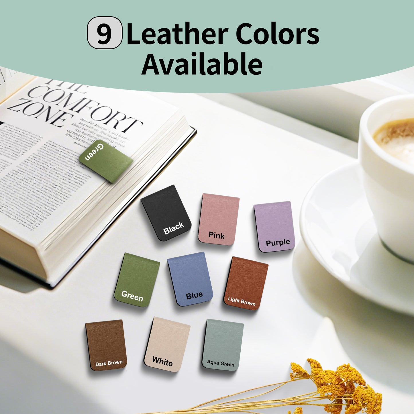 3 Pcs Personalized Vintage PU Leather Magnetic Bookmark