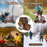 Personalized Engraved Compass with Wooden Box Custom Brass Pocket Compass with PU Leather Storage Pouch