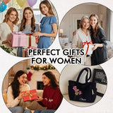 Bolso de pana personalizado con flor de nacimiento para mujer, bolso de hombro grande con cremallera y nombre personalizado