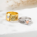 Anillo con nombre personalizado para mujer Anillos apilables con 2-7 nombres grabados