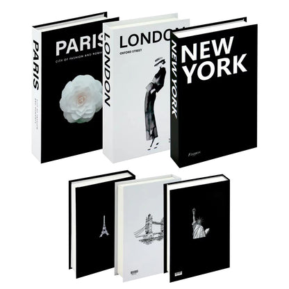 Modern Decorative Books Set, Foldable Faux Books for Display