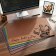 Personalized Dad Photo Desk Mat Large Mouse Pad Custom Sketch Line Art Portrait Non-Slip Waterproof PU Leather Mat Father's Day Anniversary Birthday Gifts Gifts for Husband Dad Grandpa