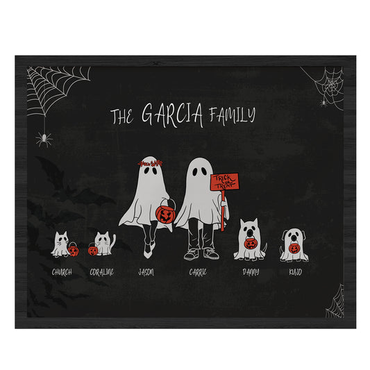 Personalized Halloween Sign, Custom Halloween Family Sign