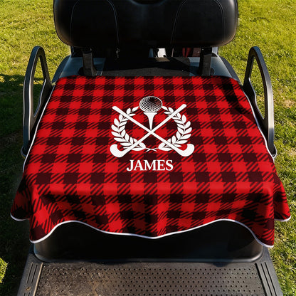 Personalized Golf Cart Seat Cover Custom Name Initial or Logo Golf Course Accessories 51" × 31.5" Universal Fit for 2-Seat Carts Gifts for Golf Enthusiast Dad Husband
