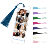 Marcapáginas personalizado con foto y texto, marcapáginas acrílico con foto personalizada y borla, para leer, regalo para mujeres, hombres, lectores, niños, amantes de los libros, profesores, compañeros de clase, Navidad, Día del Padre