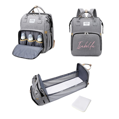 Mochila pañalera 3 en 1 personalizada con cambiador