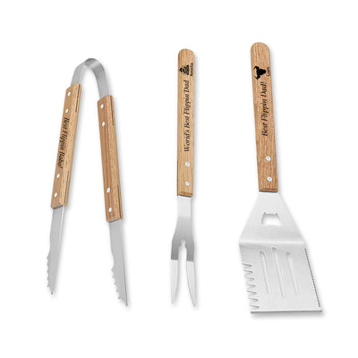 Juego de utensilios personalizados para barbacoa, accesorios imprescindibles para asar a la parrilla, regalo ideal para el Día del Padre