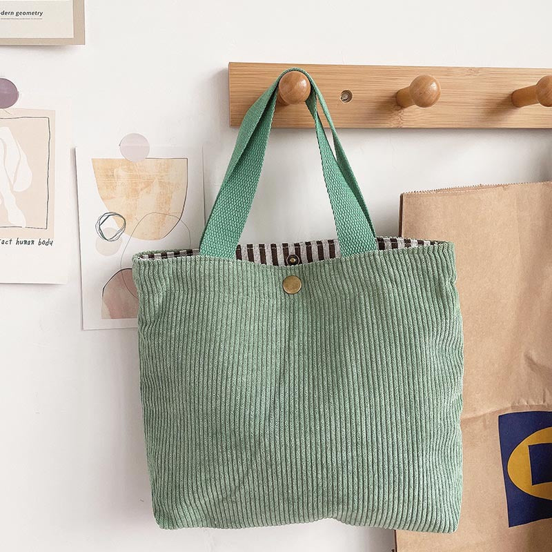 Personalized Embroidered Corduroy Tote,Custom Name Tote Bag