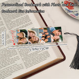 Marcapáginas personalizado con foto y texto, marcapáginas acrílico con foto personalizada y borla, para leer, regalo para mujeres, hombres, lectores, niños, amantes de los libros, profesores, compañeros de clase, Navidad, Día del Padre