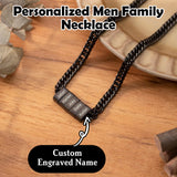 Personalized Men Necklace with Family Name Custom 1-10 Names