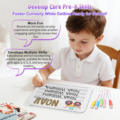 Personalized Name Practicing Board for Kids Cusotm Name Tracing Whiteboard with Dry-Erase Pen Back-to-School Gift for 3 4 5 Years Old Preschoolers Toddler Name Learning Handwriting Practice