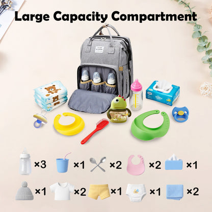 Personalized 3 in 1 Diaper Bag Backpack with Changing Station Multifunctional Large Baby Diaper Bags for Boys & Girls Portable Custom Lightweight Changing Bag Newborn Baby Essential Gifts1