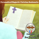 Marcapáginas magnéticos cristianos personalizados, marcapáginas de piel sintética con nombre y versículos bíblicos, marcapáginas con cruz católica, regalos religiosos para mujeres, estudiantes, profesores, padres y amantes de los libros