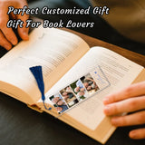 Marcapáginas personalizado con foto y texto, marcapáginas acrílico con foto personalizada y borla, para leer, regalo para mujeres, hombres, lectores, niños, amantes de los libros, profesores, compañeros de clase, Navidad, Día del Padre