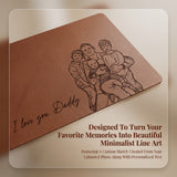 Personalized Photo Desk Mat Large Mouse Pad Custom Sketch Line Art Portrait Non-Slip Waterproof PU Leather Mat