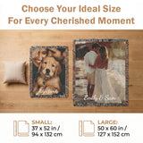 Manta personalizada con texto de imagen, manta personalizada para mamá, papá, pareja, novia, novio, marido y mujer, decoración del hogar, tapiz tejido, manta conmemorativa para mascotas, regalo para aniversario de boda-xmj