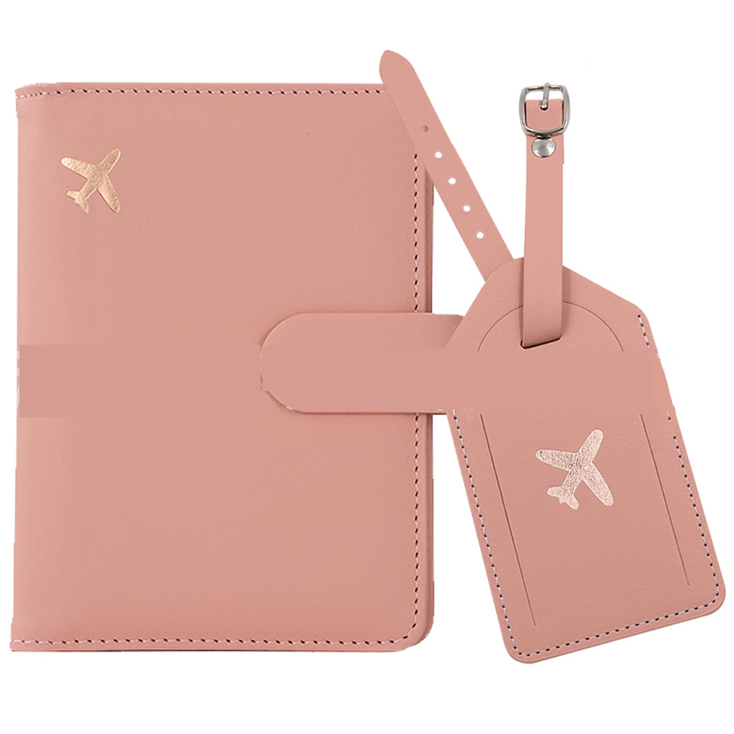 Personalised Durable Leather Passport Cover, Custom Luggage Tag Set with Name