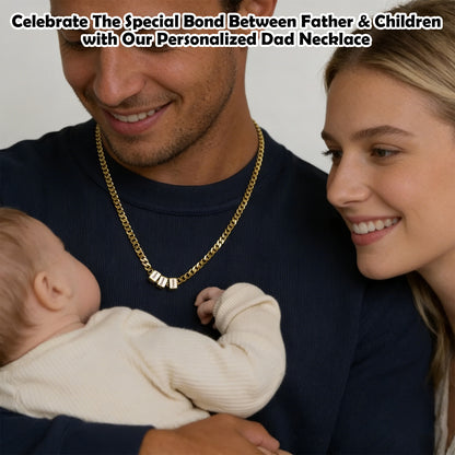 Personalized Men Necklace with Family Name Custom 1-10 Names Curb Chain Custom Pendant Necklace Men Jewelry Gift Father's Day Gift Gifts for Dad Grandpa Husband Son Family
