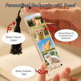 Marcapáginas personalizado con foto y texto, marcapáginas acrílico con foto personalizada y borla, para leer, regalo para mujeres, hombres, lectores, niños, amantes de los libros, profesores, compañeros de clase, Navidad, Día del Padre