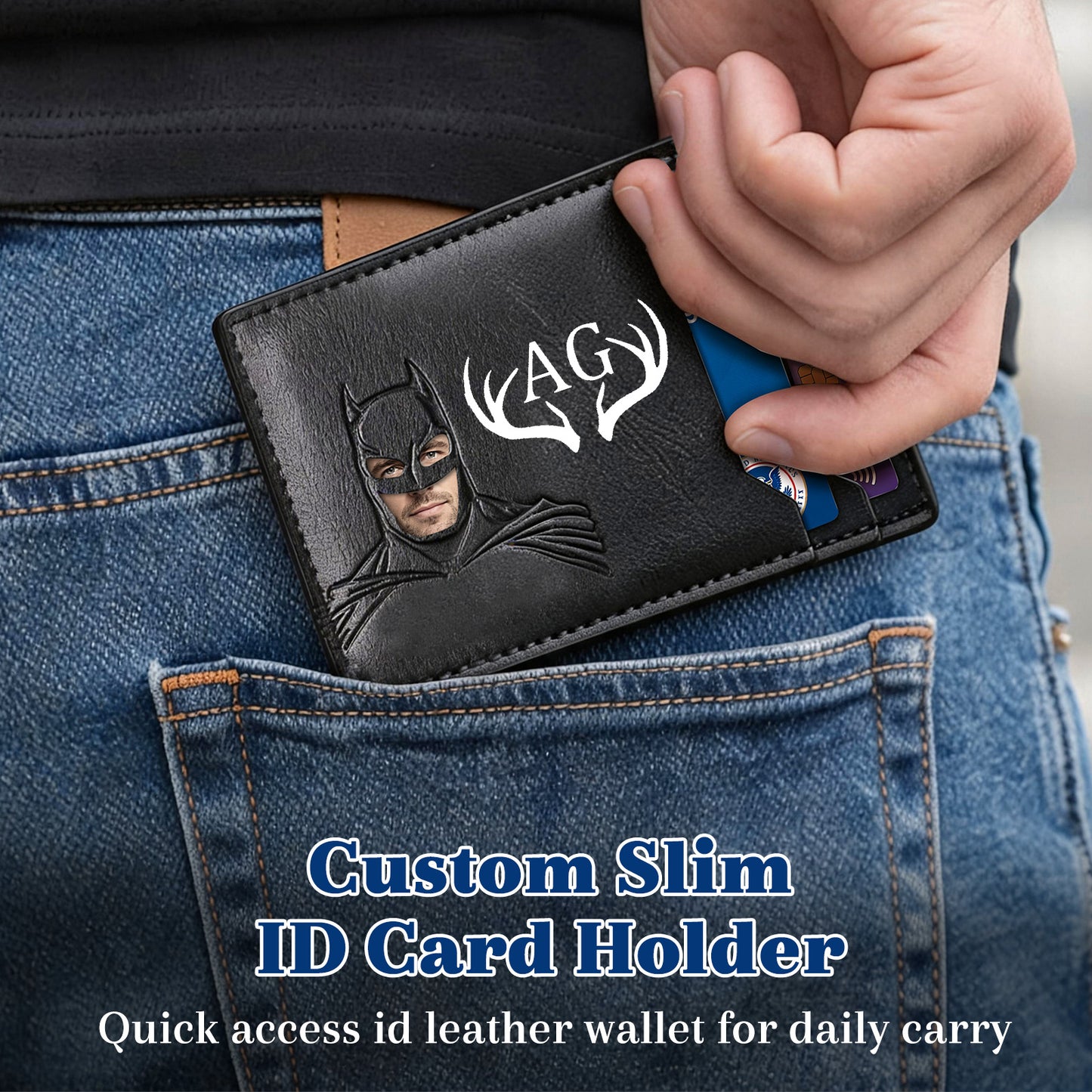 Personalized Bat Wallet with Name Slim