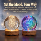 Personalized Pet Memorial Night Light 3D Photo Crystal Ball Dog Loss Keepsake Engraved Picture Lamp Pet Memorial Gift for Dog Lovers Cat Lovers Birthday Anniversary Xmas Gifts
