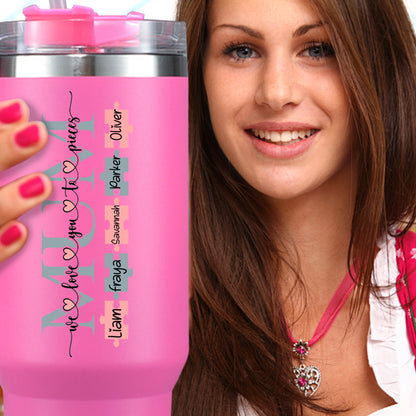 Personalized 40oz Stainless Steel Tumbler, Fit for Car Holder