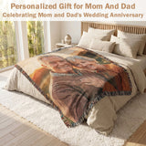 Manta personalizada con texto de imagen, manta personalizada para mamá, papá, pareja, novia, novio, marido y mujer, decoración del hogar, tapiz tejido, manta conmemorativa para mascotas, regalo para aniversario de boda-xmj