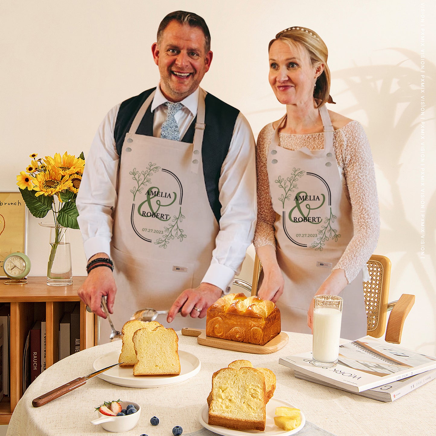 Personalized Aprons for Couples, Wedding Aprons, Husband And Wife Aprons