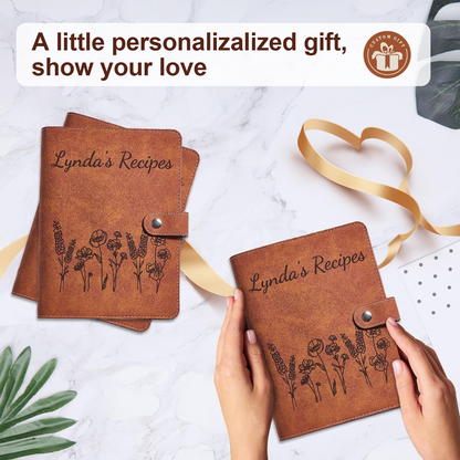 Personalized Recipe Book Handmade Blank Notebook to Write in Your Own Recipes 17 Custom Cover Designs Handcrafted Gift for Mom Dad Husband Wife Grandma Sister Christmas Birthday-XMJ