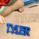 Juguetes de arena con nombre personalizado, herramientas de playa impresas en 3D con nombre personalizado, juguetes de playa de verano al aire libre, regalos de cumpleaños para niños pequeños, adultos, familia, nietos, nietas