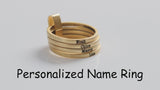 Anillo con nombre personalizado para mujer Anillos apilables con 2-7 nombres grabados